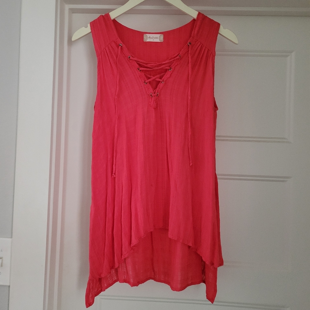 Altar'd State Asymmetrical Lace-Up Tank